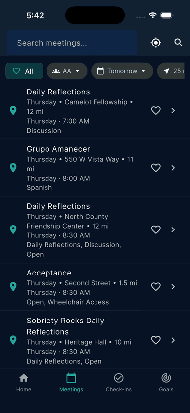 Search meetings